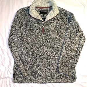 True Grit Frosty Tipped Pullover Fleece size small gray